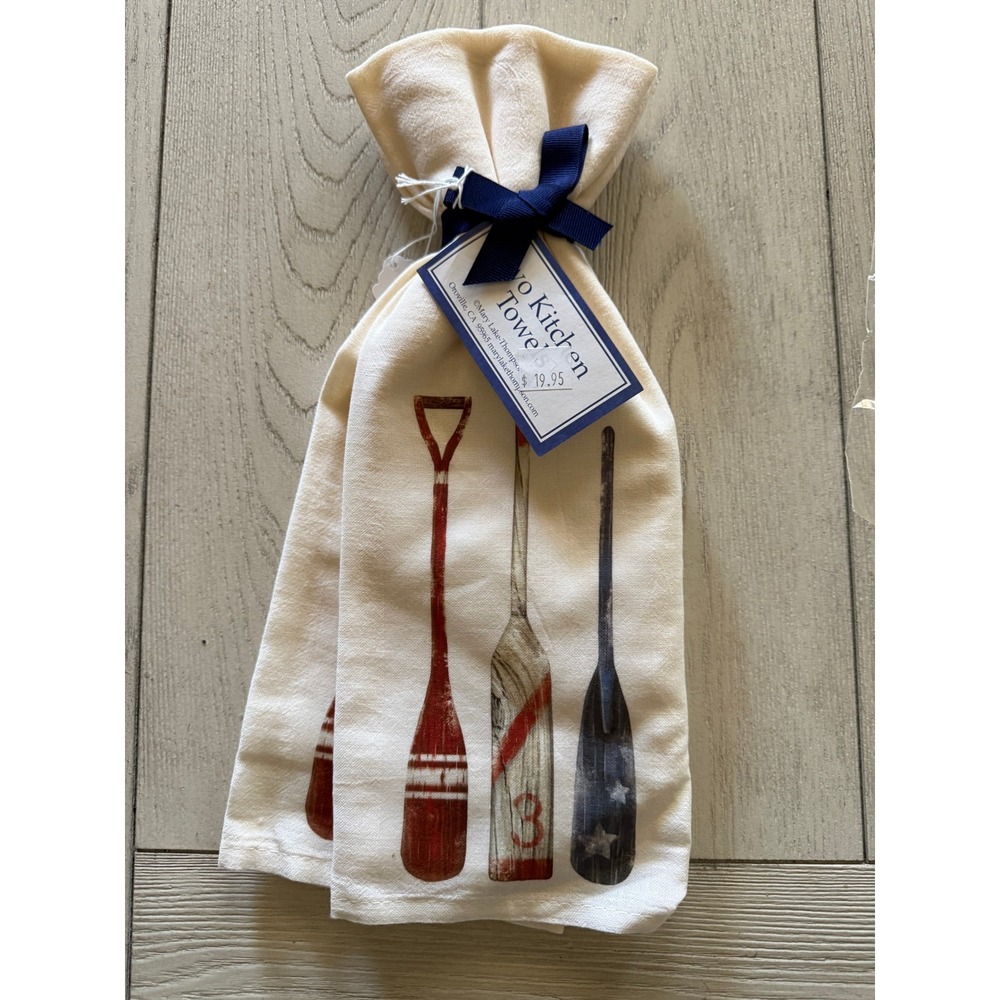 Mary Lake Thompson Nautical Oar Kitchen Towel‎ Set Coastal Beach Home Decor
